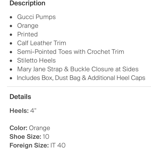 GUCCI-AUTHENTIC (NWT) Orange Lace & Crystal Buckle  Mary-Jane Heels! - Picture 3 of 16